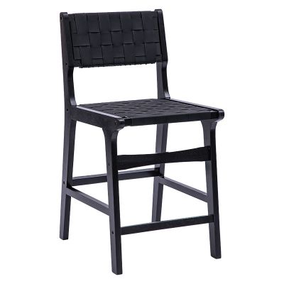 Scaun de bar Ridley pakoworld lemn-pu negru
