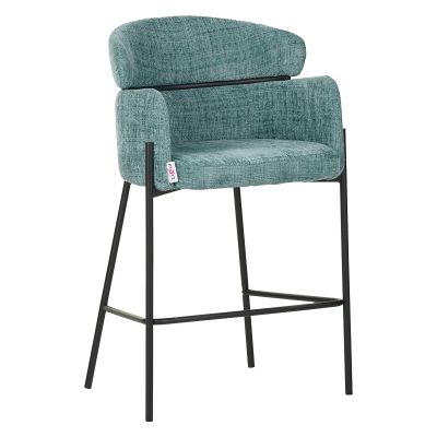 Scaun de bar Tolerse Inart material verde-picior metal negru
