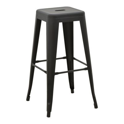 Scaun de bar Utopia metal, Negru, 42x42x76 cm