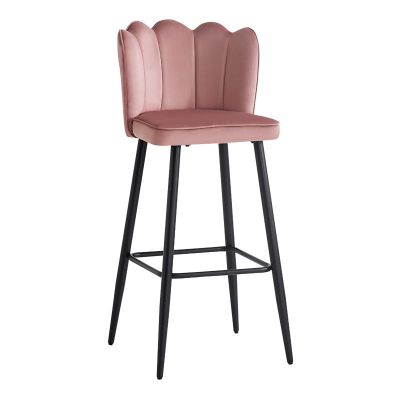 Scaun de bar Velvi pakoworld catifea in culoarea marului putred 43x62x95cm