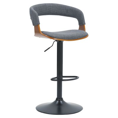 Scaun de bar Zero pakoworld pliabil Gri material-placaj nuc-metal negru