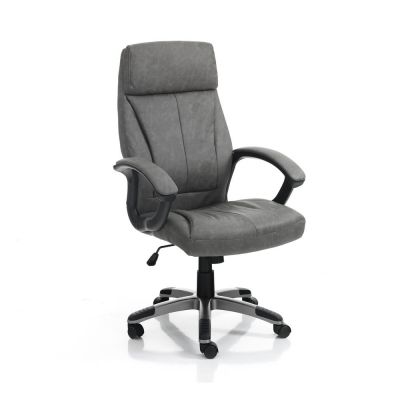 Scaun de birou gri închis din imitație de piele Rye – Tomasucci