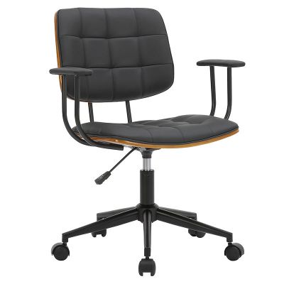 Scaun de birou manager Endika pakoworld cu pu - lemn de nuc negru