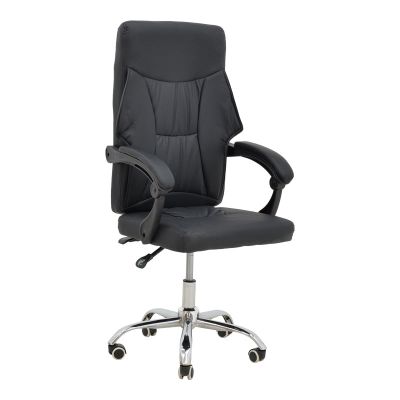 Scaun de birou manager Glorin negru pu, 60x68x128 cm