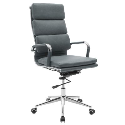Scaun de birou manager Tokyo cu antica Gri pu, 55x63x118 cm