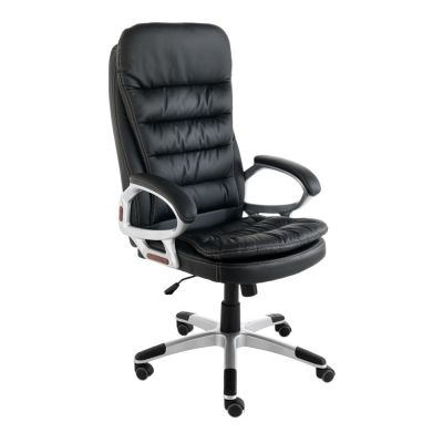 Scaun de birou negru din imitație de piele Master – Tomasucci