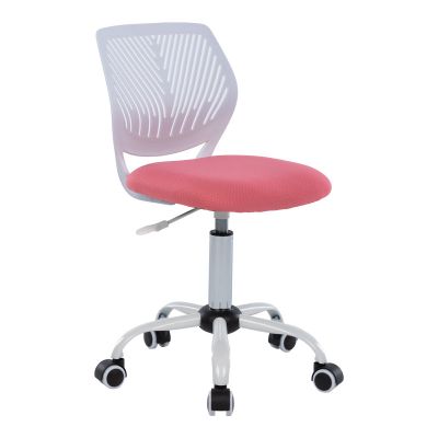 Scaun de birou pentru copii Kador pakoworld plasă din material de culoare roz-alb 52x52x72-84cm Scaun de birou pentru copii Kador pakoworld plasă din material de culoare roz-alb 52x52x72-84cm