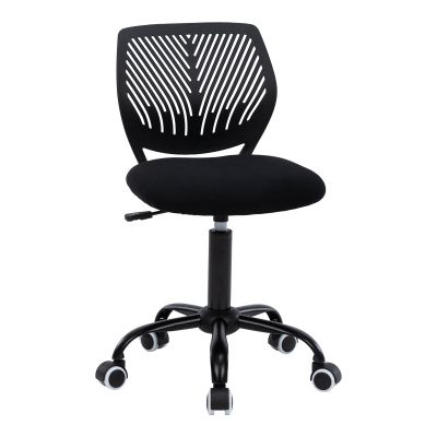 Scaun de birou pentru copii Kador pakoworld plasă din material negru 52x52x72-84cm