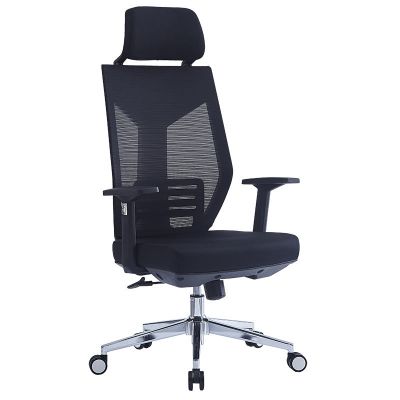 Scaun de birou pentru manager Commend pakoworld cu plasă din material de culoare neagră