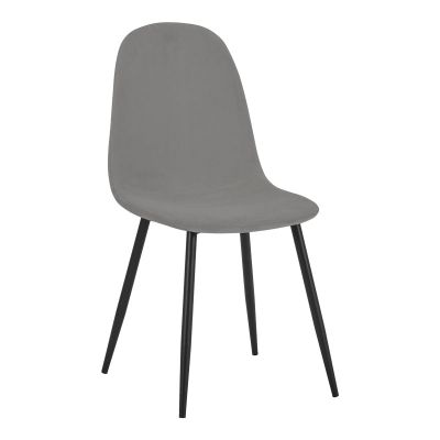 Scaun de dining Bella din catifea, gri, 44x52x89 cm