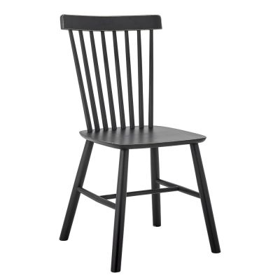 Scaun de dining negru din lemn de arbore de cauciuc Mill – Bloomingville