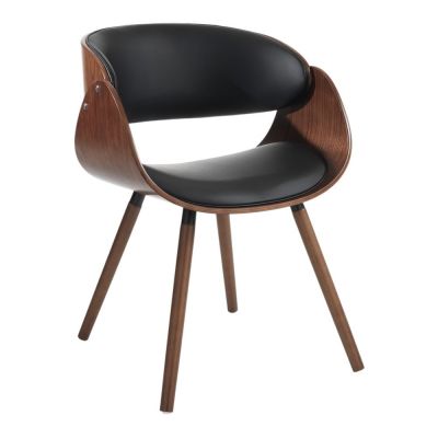 Scaun de dining negru-maro închis din imitație de piele Visby Evo – Tomasucci