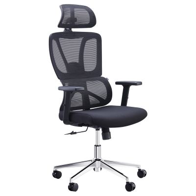 Scaun director birou Aish stofa plasa, neagra, 64x66x130 cm