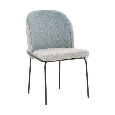 Scaun Dore pakoworld țesătură de pluș Gri și albastru deschis-metal negru 50x47,5x82cm
