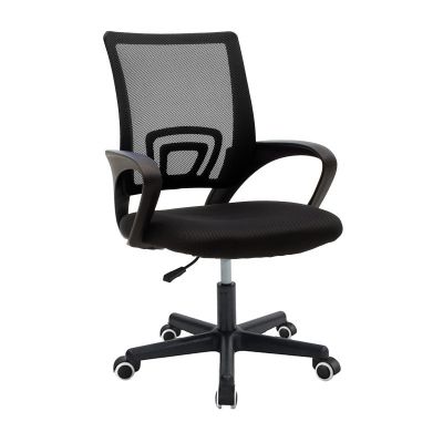 Scaun ergonomic de birou Berto II cu spătar din mesh – negru, 60x48x85–95 cm