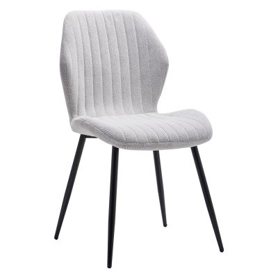 Scaun Fersity material alb-picior metalic, negru, 48x57x86 cm