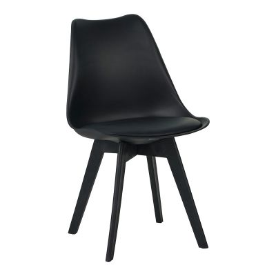Scaun Gaston I pakoworld PP-PU în culoarea neagră 48.5x53.5x81.5cm 54x49