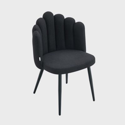 Scaun Hall, Homla, 55x49x85 cm, MDF/poliester, negru
