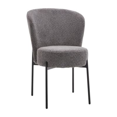 Scaun Houlian pakoworld stofa antracit-picior metalic negru 46x66x89cm
