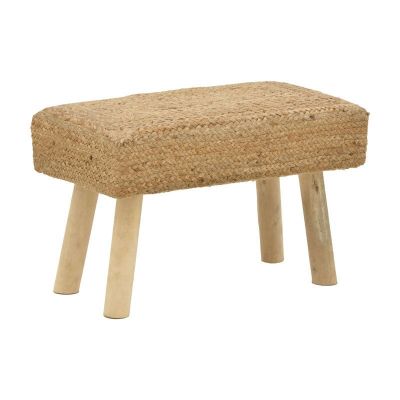 Scaun Iolion Inart lemn Natural-iută 60x30x40cm
