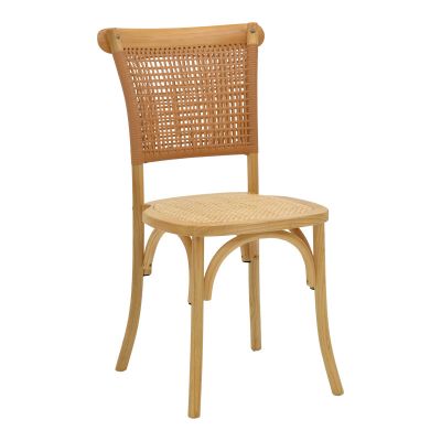 Scaun Karley pakoworld lemn de fag Natural-scaun din ratan Natural 48x52x89cm