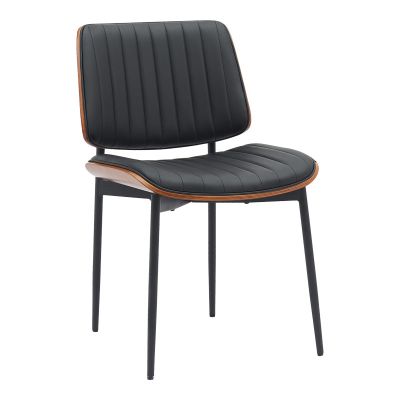 Scaun Kathy pakoworld metal negru pu-nuc 51x58x81cm