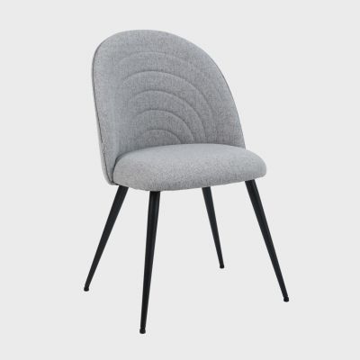 Scaun Ludi, Homla, 53x50x85 cm, metal/poliester, gri deschis