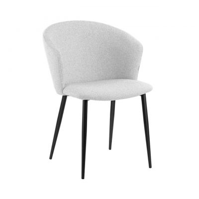 Scaun Lujo, Homla, 59x56.5x81 cm, metal/poliester, gri deschis