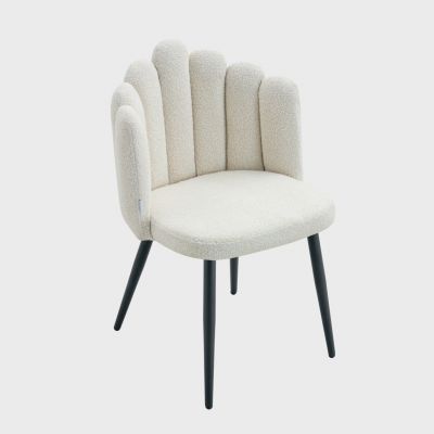 Scaun Luxe, Homla, 55x49x85 cm, MDF/poliester, ecru