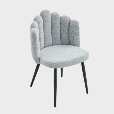 Scaun Luxe, Homla, 55x49x85 cm, MDF/poliester, gri deschis