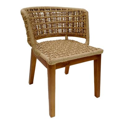 Scaun Milou pakoworld lemn de tec și frânghie pe nuanță Naturală 59x65x73cm