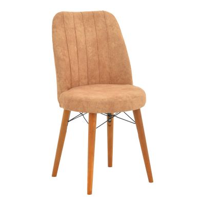 Scaun Nevis I pakoworld stofă maro antică-culoare nuc 50x47