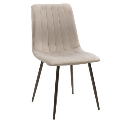 Scaun Noor maro stricat din catifea de mere, cu picior metalic Natural, 44x55x86cm 55x44 la reducere