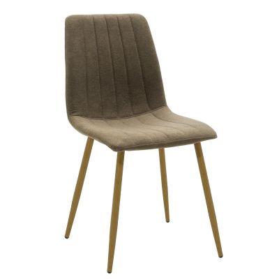 Scaun Noor pakoworld din stofă maro cu picior din metal Natural 44x55x86cm 55x44