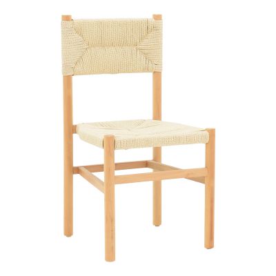 Scaun Oarvine pakoworld lemn de cauciuc Natural-funie Naturala 46x52x88cm