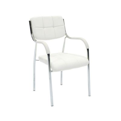 Scaun oaspete superposable Otlen negru pu-crom 47x45x87 cm, 45x47 cm