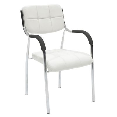 Scaun oaspete superposable Otlen negru pu-crom 47x45x87cm 45x47