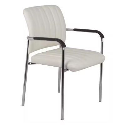Scaun oaspeti stivuibil Cazen pakoworld picior pu-crom alb 55x49x84cm