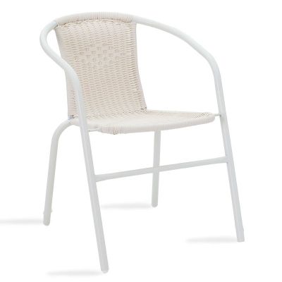 Scaun Obbi pakoworld metal-pe culoare alb 54x56x73cm