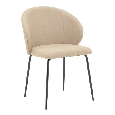 Scaun Olympian pakoworld material bej-picior metal negru 50x55x83cm