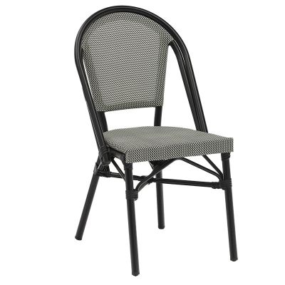 Scaun Paris aluminiu negru-textilena, Alb, 44x63x88 cm