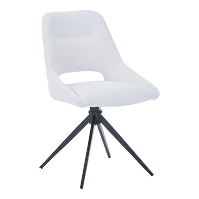 Scaun pivotant Luciano I într-un material bej-metalic picior negru 52.5x54x85cm 54x53