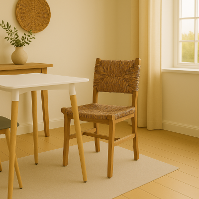 Scaun Refane  lemn de tec, Natural, 50 x 58 x 85 cm