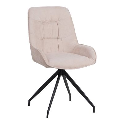 Scaun rotativ Kadeira din țesătură Pakoworld în nuanță bej cu picioare din metal negru 57.5x51x89 51x58