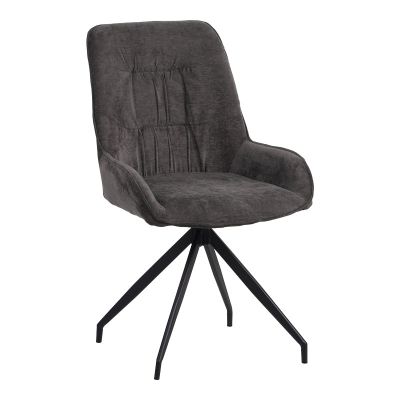 Scaun rotativ Kadeira din material pakoworld, umbra Gri inchis- picioare din metal negru 57.5x51x89cm 51x58