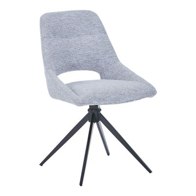 Scaun rotativ Luciano I în țesătură Gri-picioare de metal negre 52.5x54x85cm 54x53
