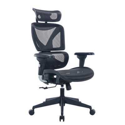 SCAUN ROTATIV plasă tensionată negru, argintiu