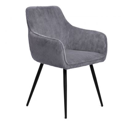 Scaun Satori Faso, Homla, 59x57x84 cm, MDF/metal/catifea din poliester, gri