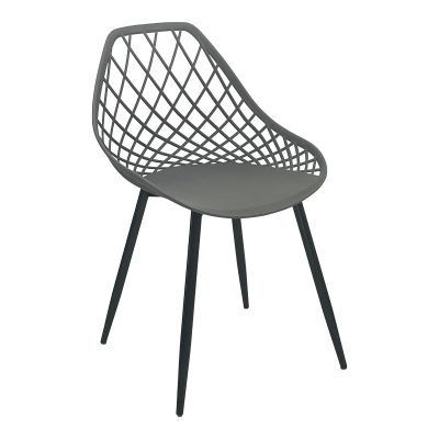 Scaun Suan pakoworld pp in nuanta carbune si picior metalic negru 56x49x82cm