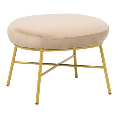 Scaun Susanna pakoworld catifea bej-auriu picior metalic 56x47x40cm